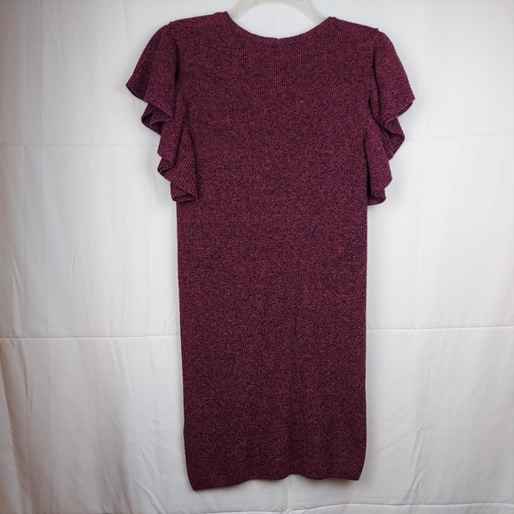 Express Berry Black Knit Deep V Neck Butterfly Sleeve Sweater Dress Size S - Picture 6 of 9